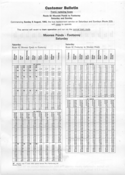 "Trams replacing buses - Route 82" page 1