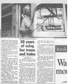 "50 years of using her trams and trains"