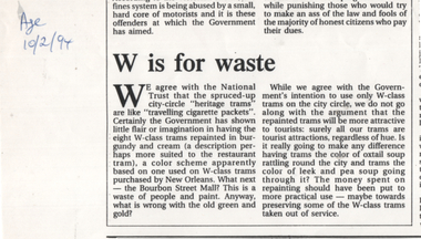 "W is for Waste" - item 1 of 6