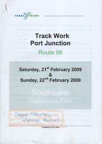 Operations Plan - Track Work Port Junction - Route 96"