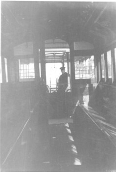 Forward view from a cable tram trailer