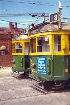 Trams 1018 and 731 Malvern Depot