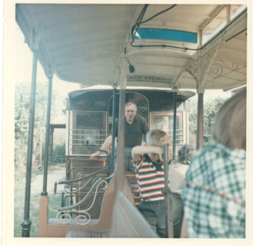 Visitors to Alf's Northcote cable cars.