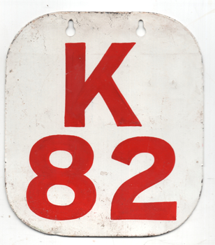 Run Number Plate = Kew Depot 82