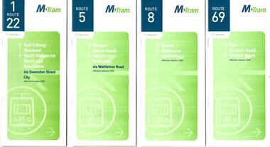 Set of 8 M>Tram timetables