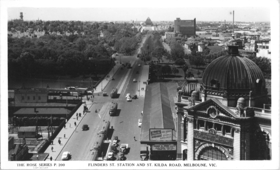 "Flinders St, Station and St Kilda Road, Melbourne"