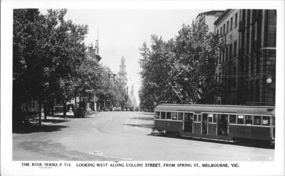 "Looking west along Collins Street, from Spring St. Melbourne"