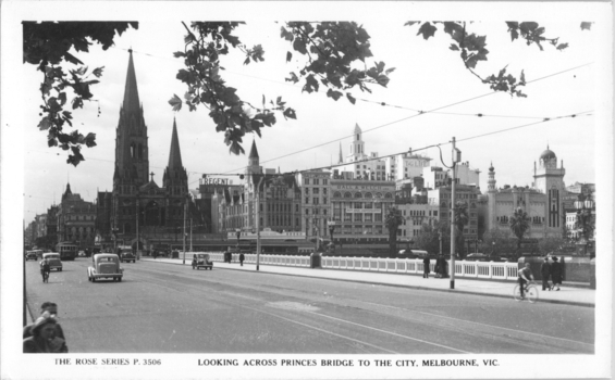 "Looking across Princes Bridge to the City, Melbourne"