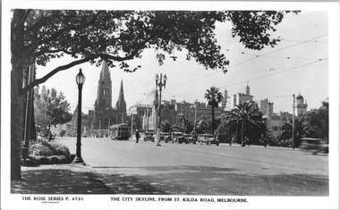 "The City skyline from St Kilda Road Melbourne"