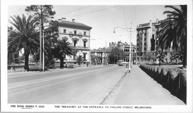 "The Treasury at the entrance to Collins Street, Melbourne"