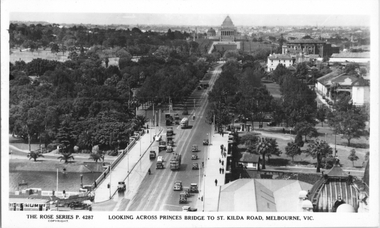 "Looking across Princes Bridge to St Kilda Road, Melbourne"