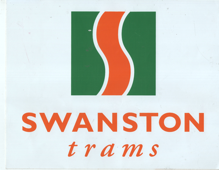 Swanston Trams adhesive sign