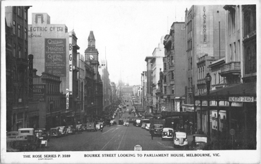 "Bourke Street looking to Parliament House, Melbourne"