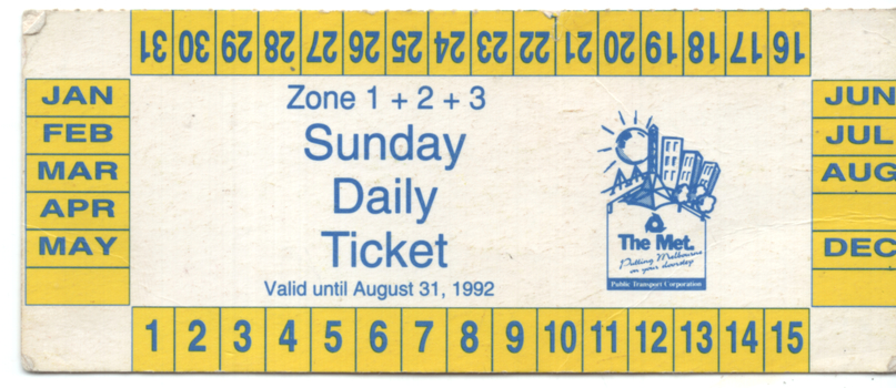 Zone 1+2+3 Sunday Daily ticket