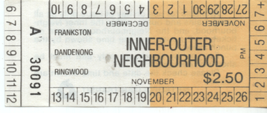 Ephemera - Inner-Outer Neighbourhood ticket, The Met, 11/1983