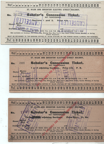 Set of 5 Tram Scholars's Concession Ticket - 1 of 2