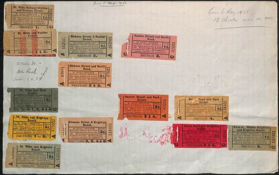 Set of 14 sample - tram - St Kilda Brighton tickets