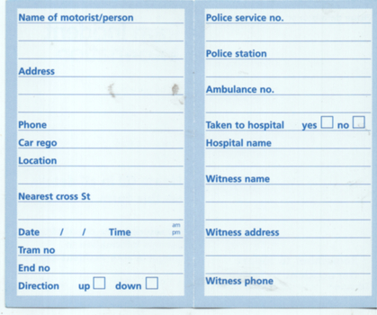 "Tram incident information"