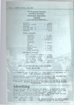 The Tramway Record" - June 1983 title page