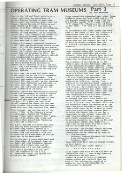 The Tramway Record" - June 1983 item re BTPS