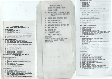 Set of three fault finding sheets