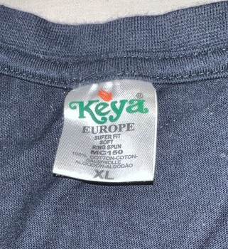 RTBU EA Tee shirt - manufacturer's lable