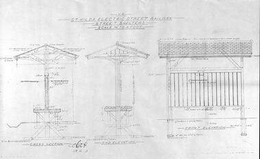 Drawing, Victorian Railways (VR), VR St Kilda - Street Shelters, 19-2-1913