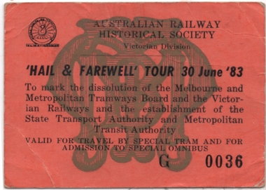 "Hail & Farewell" tour - tram