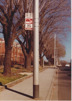 Bus stop and pole