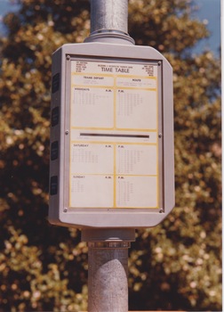 Route timetable on pole