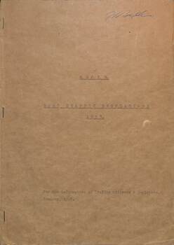 "MMTB Road traffic Regulations 1958" - cover