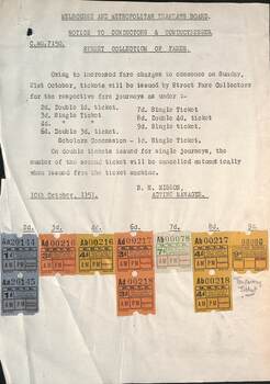 Ultimate ticket machine - notice of 10/10/1951