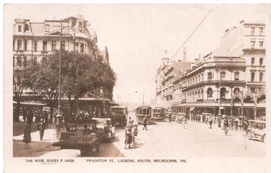 "Swanston St looking south Melbourne"