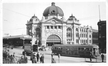 Tram 259 and Flinders St station.