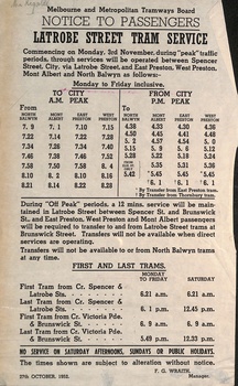 "La Trobe St tram service"