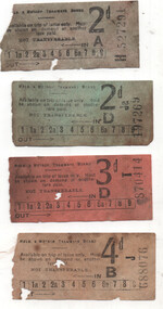 Set of four trams tickets