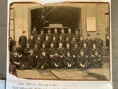 Digital Image - staff South Melbourne car house c1910