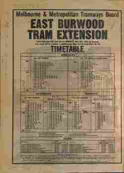 "The first tram rolls - unofficially of course...." - MMTB Advert timetable