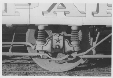 Metal sprung axle box on cable car trailer