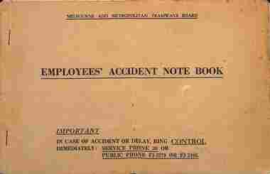 "Employees's Accident Note Book" cover