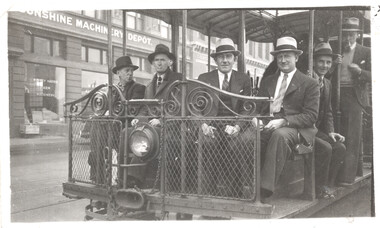 Photograph - Riding the front of a cable tram, c1940