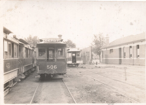 Clifton Hill depot and cable trailers.