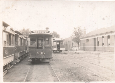 Clifton Hill depot and cable trailers.