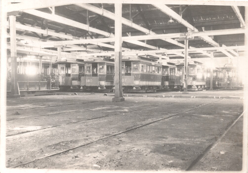 Interior of Northcote cable tram depot