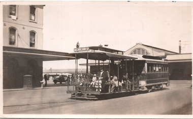Photograph - Cable Tram 384 Bourke St at Spencer St, Ken Matthews, Oct. 1940