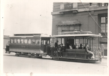 Photograph - Cable Tram 575 Bourke St at Spencer St, L A Clark, Dec. 1937