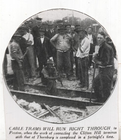 Photograph - Newspaper clipping - Clifton Hill - Northcote cable tram, The Sun News Pictorial, 19/2/1925