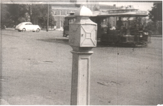 Cable tram signal box