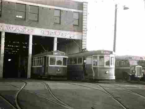 Trams 466 and 154 at Footscray Depot