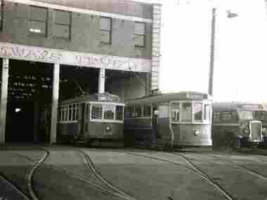 Trams 466 and 154 at Footscray Depot